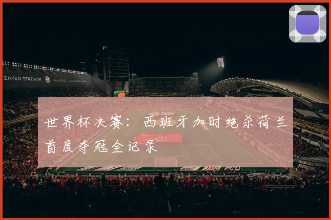 世界杯决赛：西班牙加时绝杀荷兰首度夺冠全记录